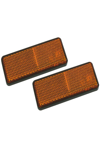 JEU 2 CATADIOPTRES ORANGE ADHESIFS RECTANGULAIRES